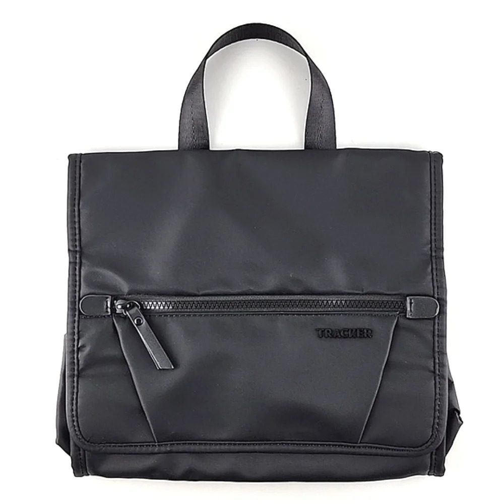 TRACKER Black Travel Foldover Hanging Carry Case Multi Compartments